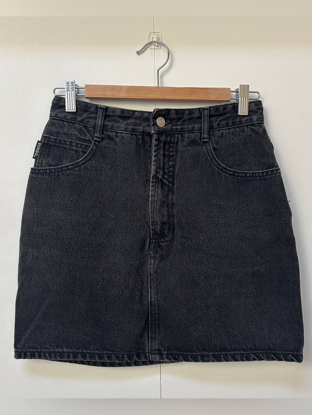 Vintage Bongo Black Denim Skirt